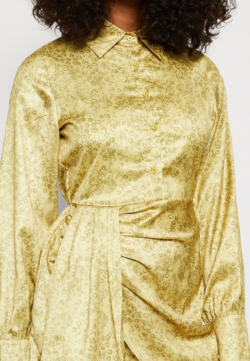 gold satin shirt dress Stella Satin Shirt Dress – West Main main image 1