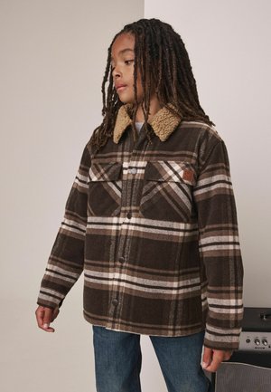 Next, BORG LINED SHACKET - Overgangsjakke - chocolate brown check