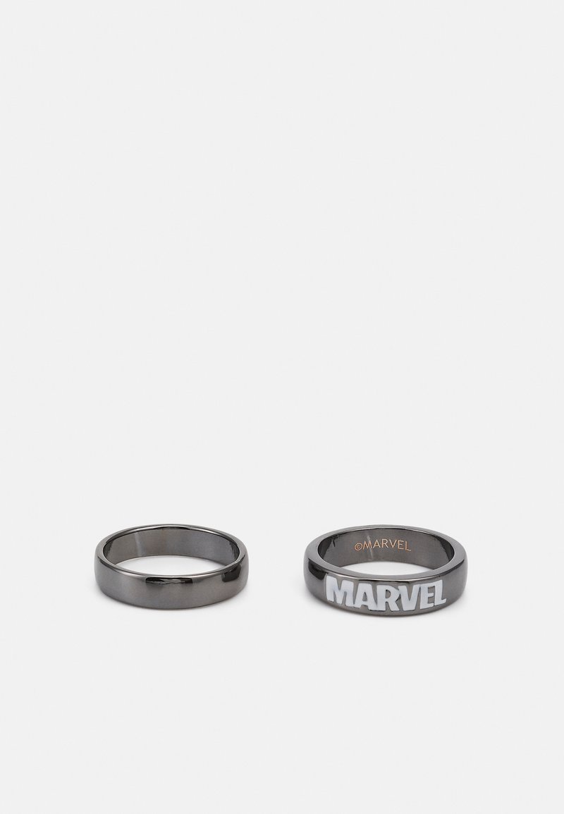 Jack & Jones MARVEL 2 PACK - Δαχτυλίδι - silver-coloured/black