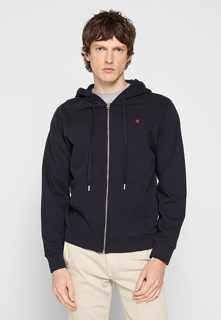 Replay Sweater met rits donkerblauw