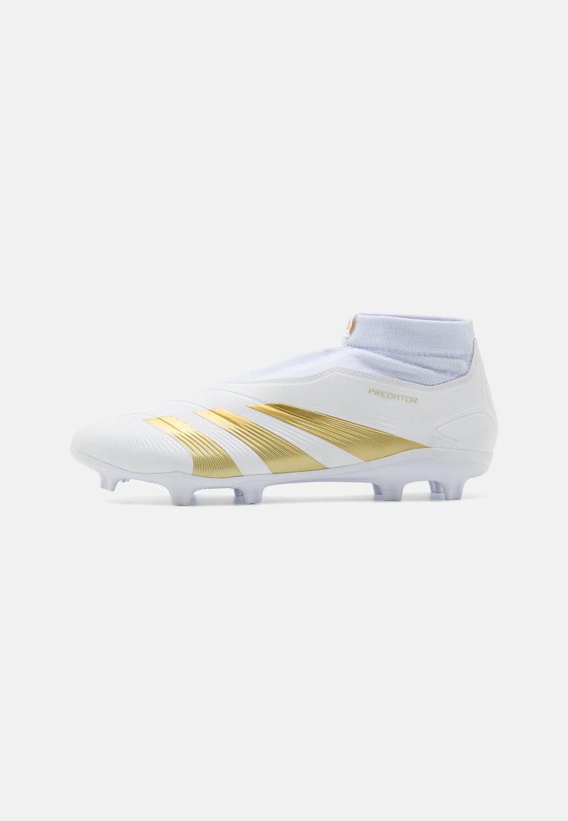 adidas Performance PREDATOR LEAGUE LACELESS FG - Botines de fútbol para terreno firme - footwear white/gold metallic