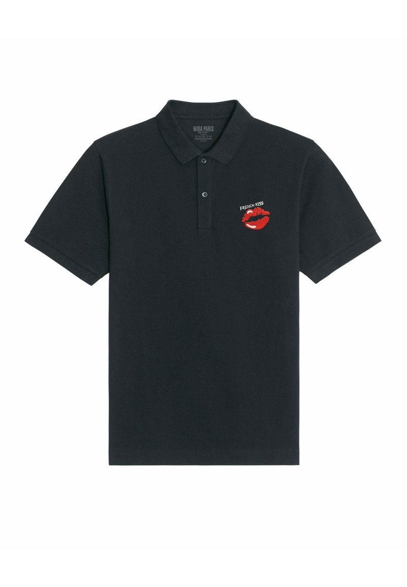 Mira Paris FRENCH KISS EMBROIDERY UNISEX CLASSIC - Polo shirt - black