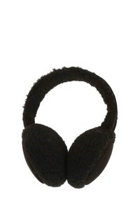 Cuffie in pile nero con una finitura morbida e testurizzata e un fascio curvo per il massimo comfort. Progettate per coprire completamente le orecchie.