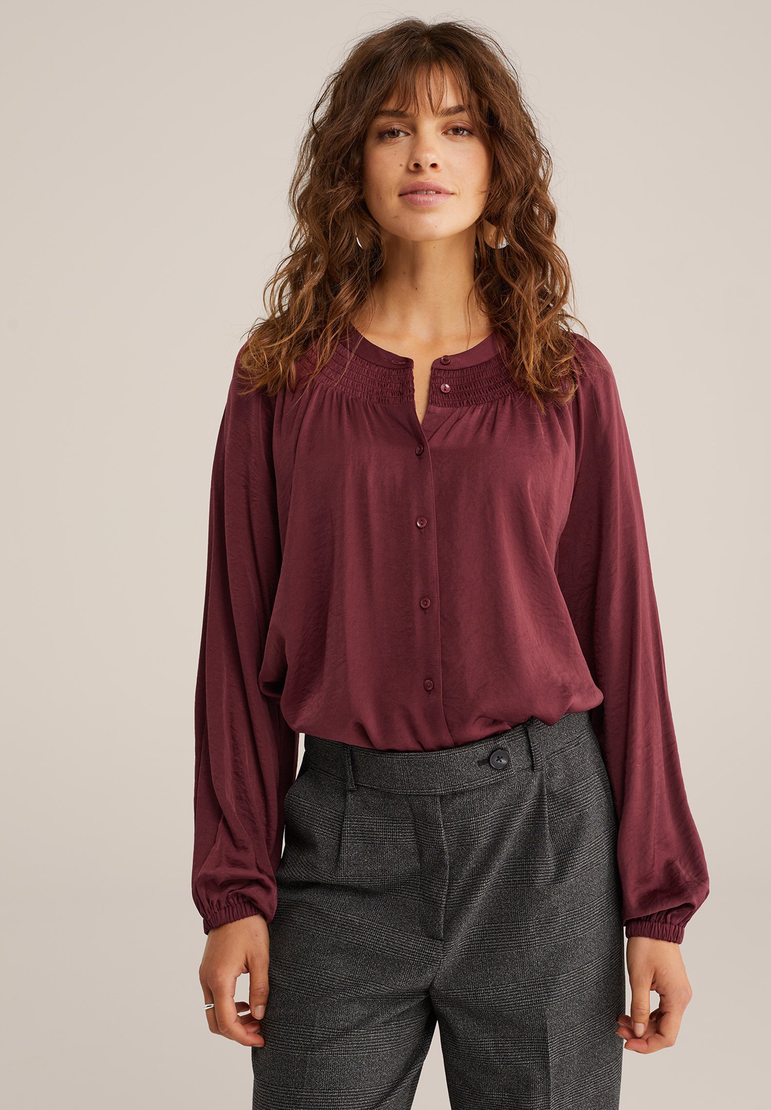 Blusa Tessuto Blusa Elegante Zalando WE Fashion Camicetta Vintage