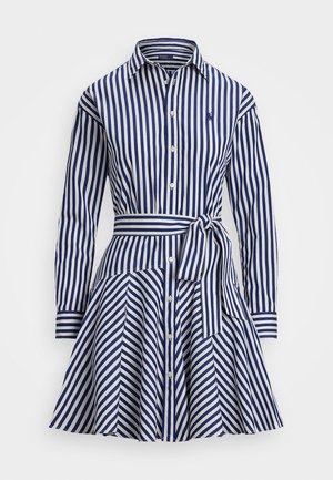 Polo Ralph Lauren LONG SLEEVE DAY DRESS - Shirt dress - fall royal/white