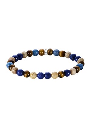THOMAS SABO BEAD-ARMBAND IN BRAUN- UND BLAUTÖNEN UNISEX - Armband - silberfarben braun blau natur
