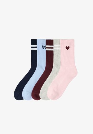 Lindex, LINDEX 5-PACK SOCKS LINDEX - Strømper - dark dusty red