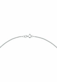 Silberkettchen mit einem zarten Design, das einen Verschluss hat. Die Kette hat feine, ineinandergreifende Glieder und zeigt eine glatte Textur.