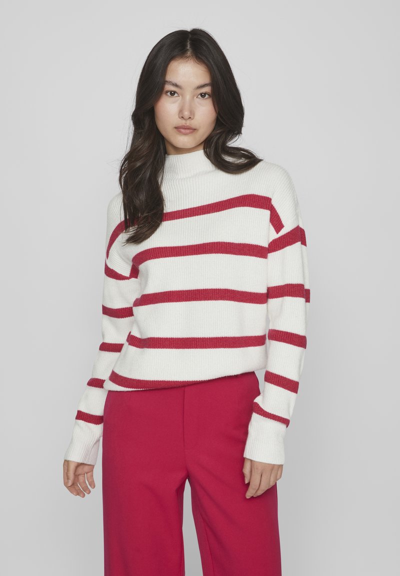 VILA VIRIL MOCK NECK  - Strickpullover - white alyssum