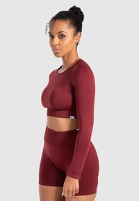 Smilodox CROP LONGSLEEVE MAYSA - Longsleeve - bordeaux