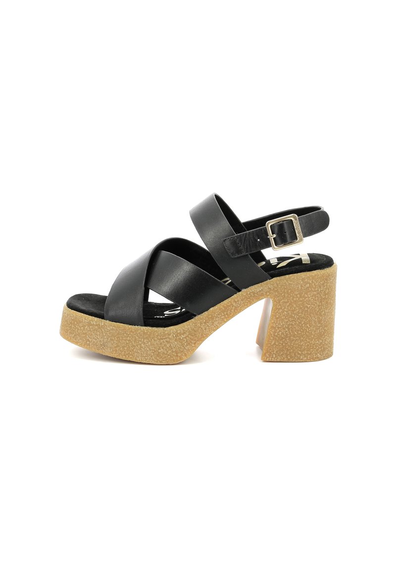 Sandales KICKERS En Cuir Noir - Petits Talons, Taille 37 - Très Bon état (TBE)