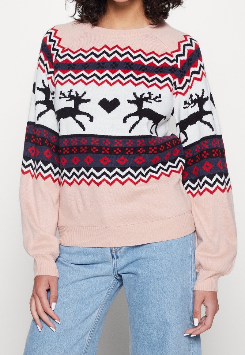 VILA Stickad tröja - light pink