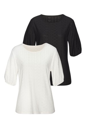 2 PACK - Bluse - creme schwarz
