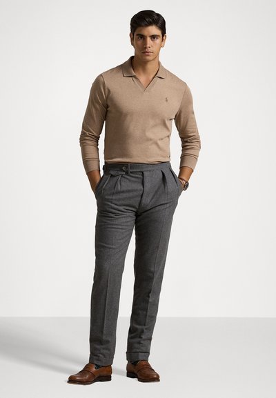 Polo Ralph Lauren CUSTOM SLIM SOFT COTTON POLO SHIRT - Μπλούζα με μακριά μανίκια - grey cloud heather