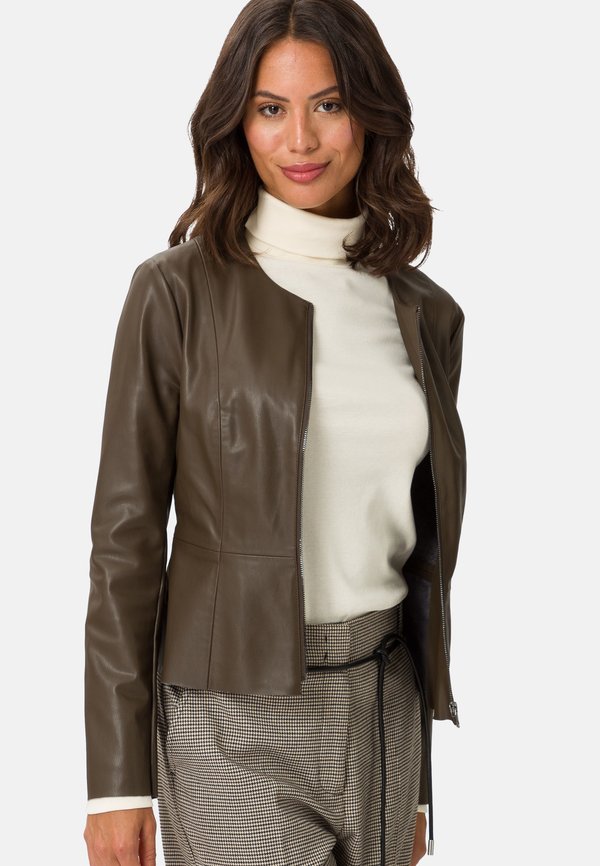 Kunstlederjacke - slate oliv