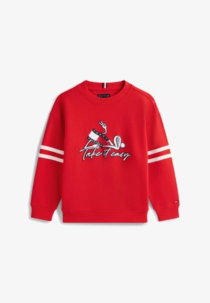 Tommy Hilfiger, WAVY FLAG GRAPHIC TERRY SWEATSHIRT - Sweatshirt - rapid red