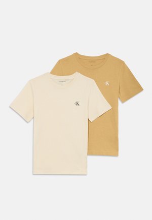 MONOGRAM 2 PACK UNISEX - Basic póló - sandy beige/whitecap grey