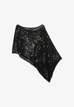 Stradivarius, SEQUIN KNIT CAPE - Cape - black