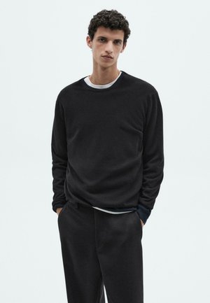 WITH CREW NECK  - Pullover - black