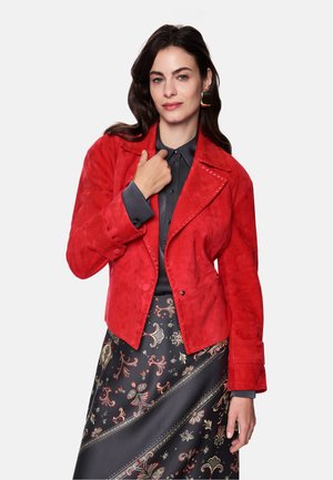 OUTDOOR - Lederjacke - aurora red