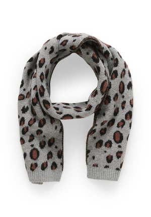 Scarf - grey mel. animal knit pattern