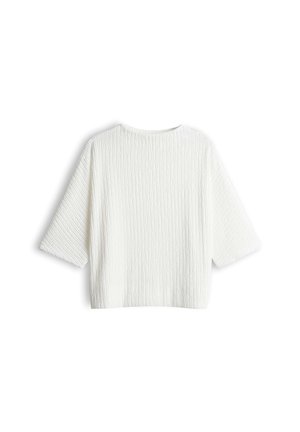 OPUS, FUNNEL CRINKLE FIT - Langarmshirt - milk