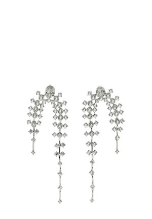 Massimo Dutti, RHINESTONE WATERFALL EARRINGS - Øreringe - silver-coloured
