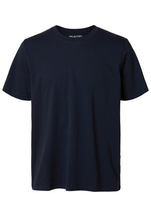 Selected, SLHASPEN SLUB TEE - Basic póló - navy blazer