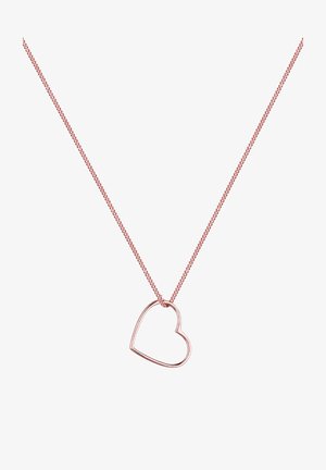 Herzanhänger aus Roségold an einer zarten Kette, mit einem offenen Herz-Design und glatten, polierten Kanten.
