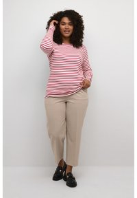Kaffe Curve KCLIA - Pikkade varrukatega topp - chalk   virtual pink stripe