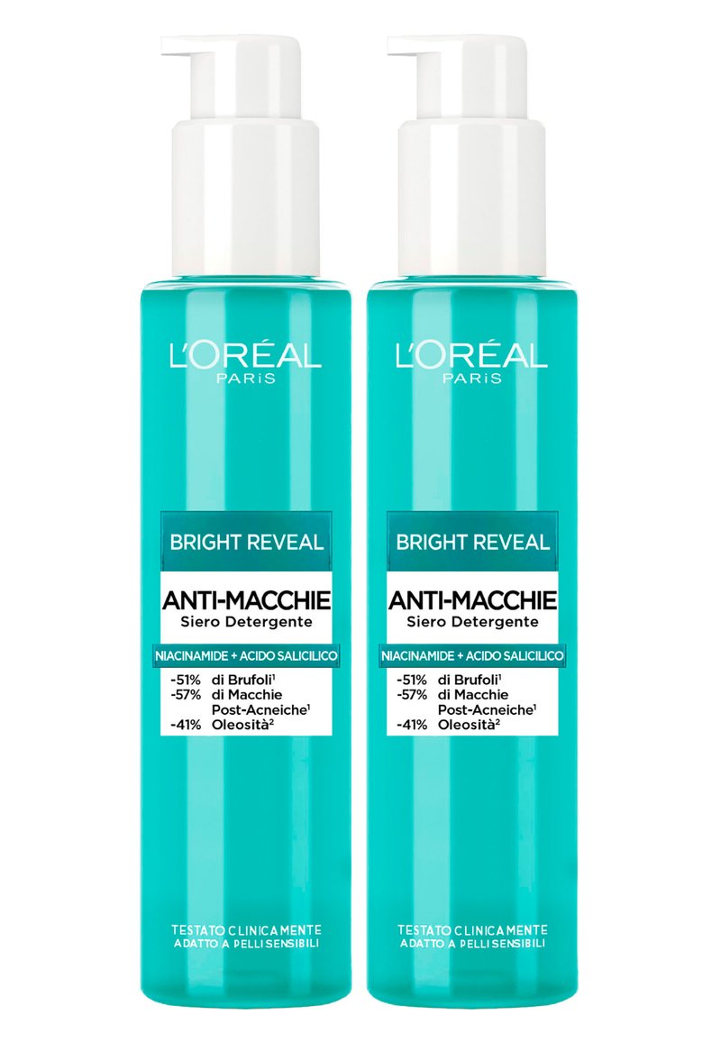 L'Oréal Paris L'ORÉAL PARIS BRIGHT REVEAL SIERO DETERGENTE ANTI-MACCHIE CON NIACINAMIDE + ACIDO SALICILICO - 2 PACK - Siero - trasparente
