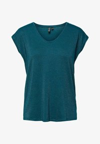 PIECES Pcbillo Tee Lurex Stripes Noos, T-shirt Donna, Surf The PIECES Pcbillo Tee Lurex Stripes Noos, T-shirt Donna, Surf The