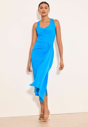 Lipsy, REGULAR FIT - ASYMMETRIC COWL NECK DRAPE MIDI DRESS - Shift dress - blue