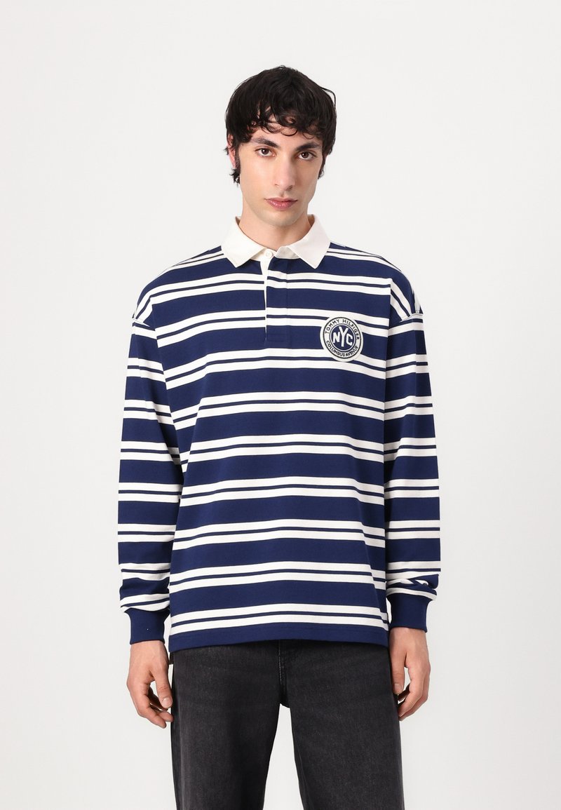 Tommy Hilfiger AUTHENTIC STRIPE RUGBY - Topper langermet - ivory petal/preppy navy