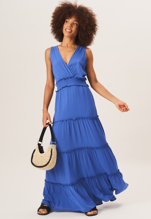 SHIRRED WAIST WRAP TIERED - Maxi dress