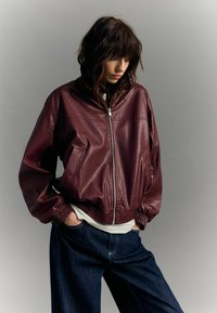 Bershka - Bomber Jacket - dark red Thumbnail Image 1