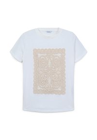 Calliope CON PASSAMANERIA - T-shirt con stampa - bianco lana
