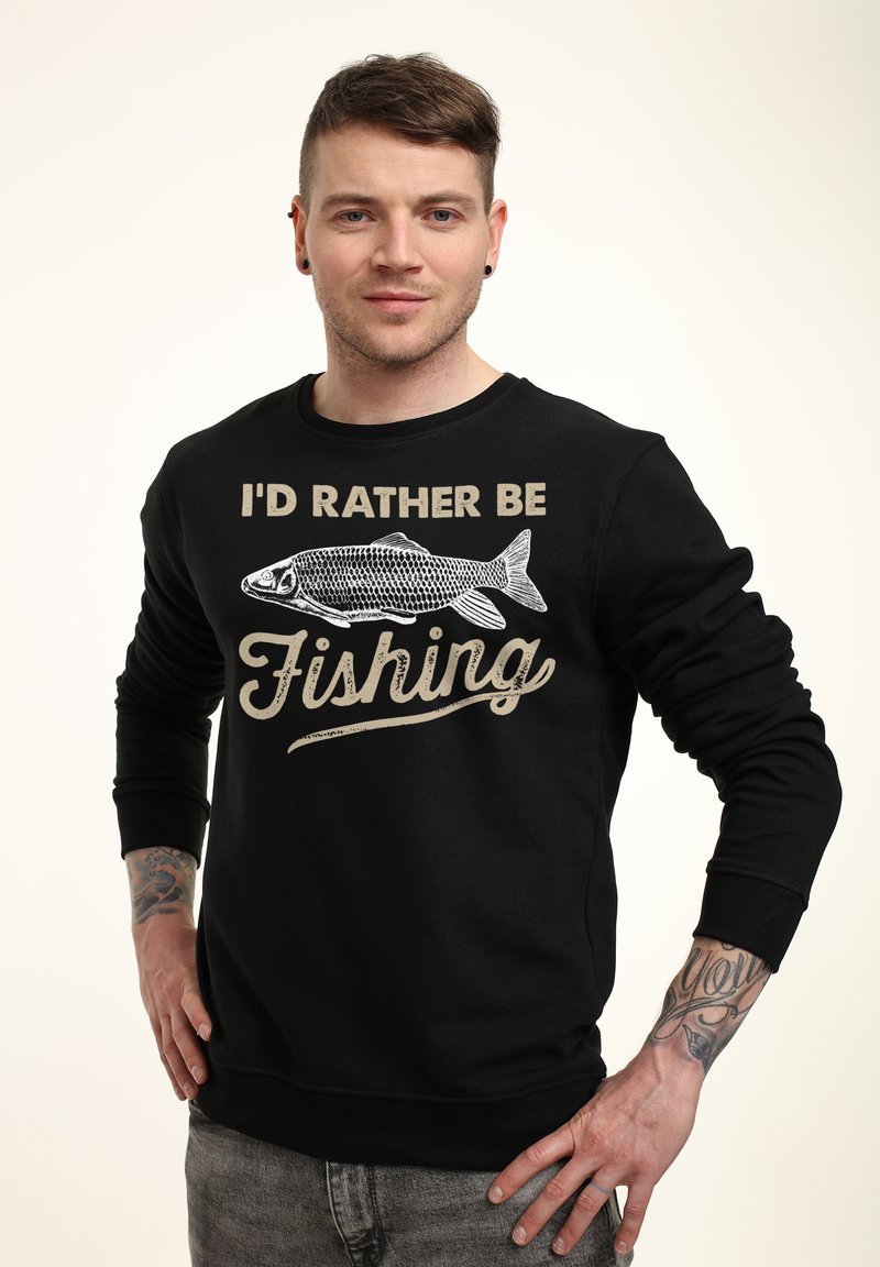 Henry Tiger DUKE SONS RATHER BE FISHING - Sudadera - black