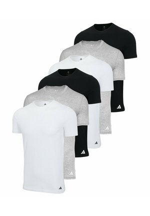 6ER PACK - CREW NECK ACTIVE CORE EINFARBIG - Unterhemd/-shirt - weiß/schwarz/grau