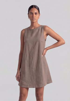 ACANFORA ABITO CORTO LINO - Jurk - beige scuro