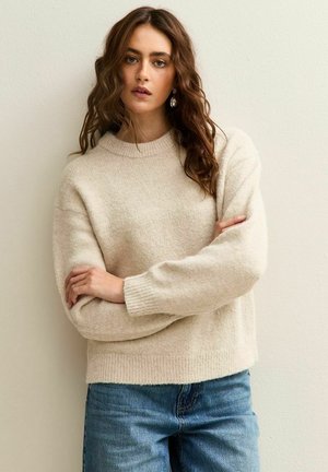 CREW NECK OVERSIZED - Pullover - cream