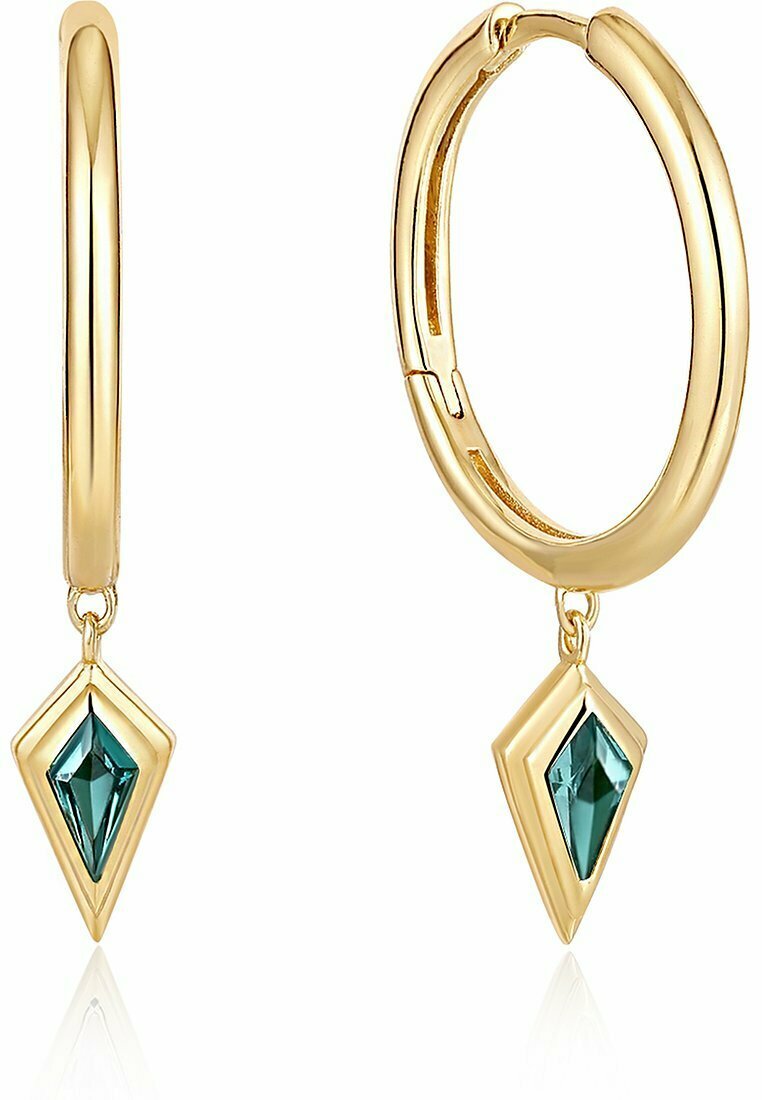 JewelryWe Schlange Ohrringe – Edelstahl-Creolen Mit Grünen Zirkonia, Ohrklemme, 3,7x1,8 Cm