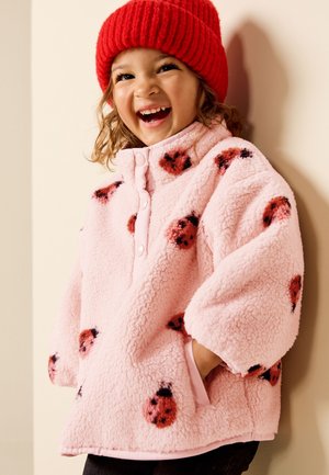 Next, HALF POPPER  - Fleece jumper - pink ladybird