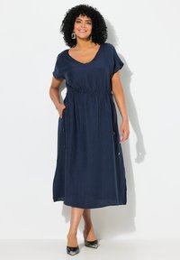 Ulla Popken DRAWSTRING V-NECK DRESS - Jurk - universe