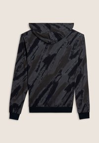 Sudadera con capucha que presenta un patrón de pinceladas oscuras en tonos de gris. Confeccionada en tela suave con puños y dobladillo de canalé.