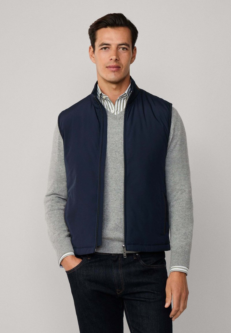 Hackett London Strukirani kaput - midnight blue