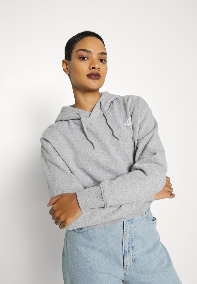 The North Face Trend Crop Hoodie Sweatshirt Light Grey Heather Grey Zalando De