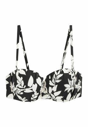 Bikini-Top - black ecru floral