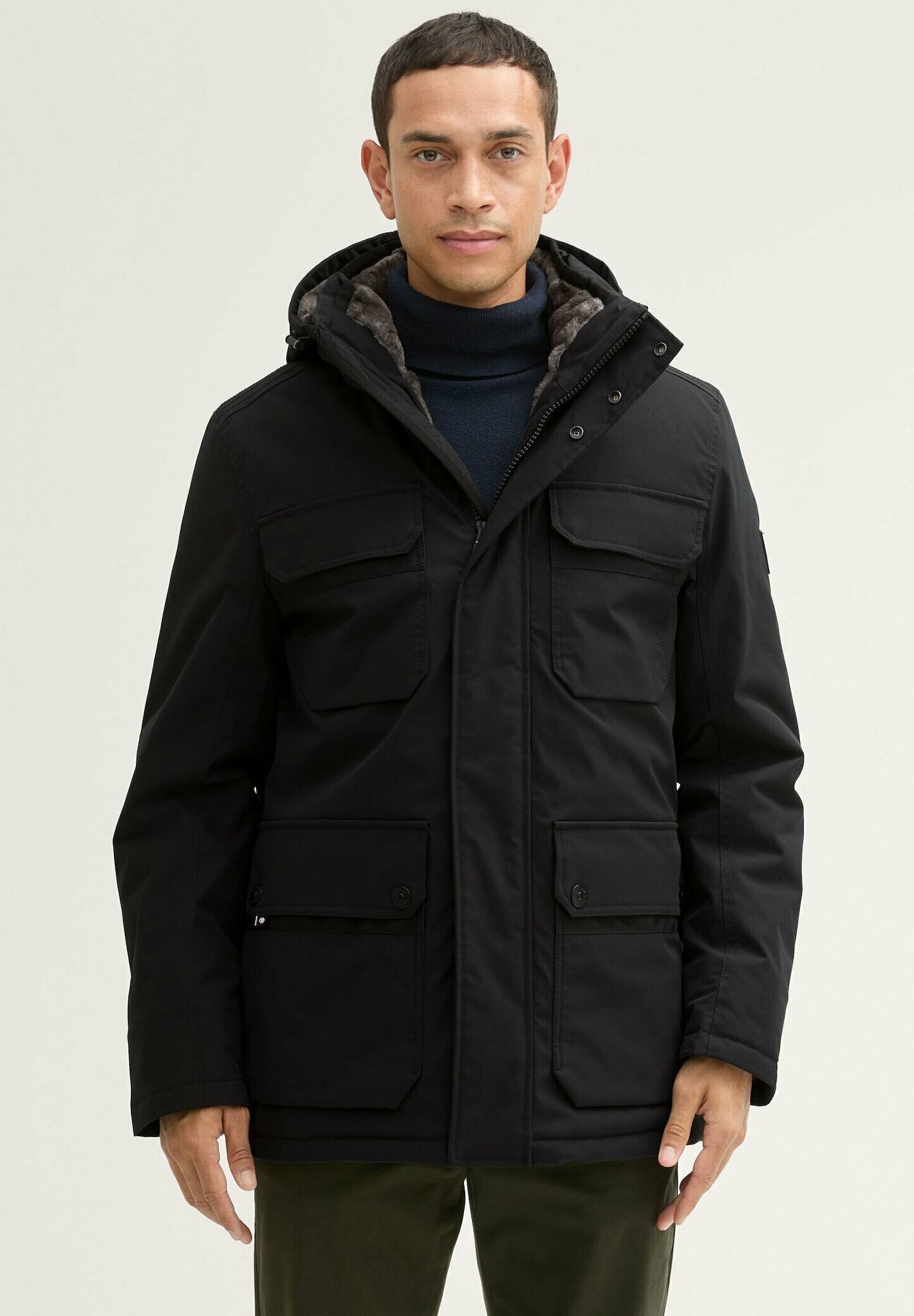 TOM TAILOR Herren Hybrid Pufferjacke Mit Abnehmbarer Kapuze – Regular Fit, Wind- & Kälteabweisend