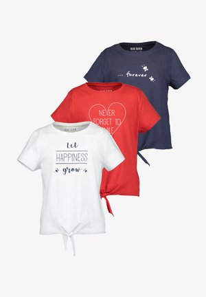 FORGET THE RULES - T-shirt print - weiss rot dk blau